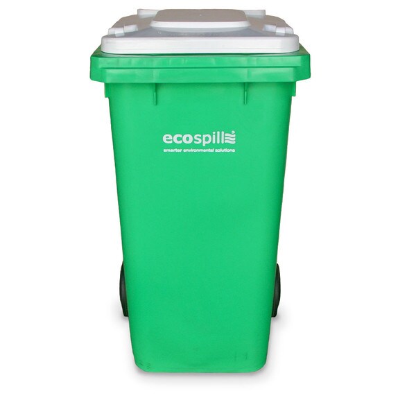 120L Wheelie Bin | 120L Fuel Oil Wheelie Bin | 120LG-W | Lime Green Bin with White Lid | Wheelie Bin for Hydrocarbon Spill Kits | Ecospill Brisbane Sydney Melbourne Perth Canberra Australia